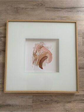 16.5 Abstract Blush & Tan Brushstroke Wall Art - Framed Home Art
